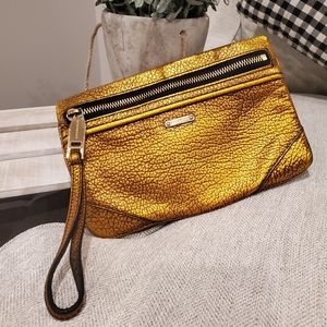 Authentic Burberry leather wristlet clutch